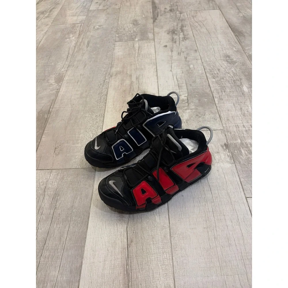 Nike Air More Uptempo 96 Split Black Red Navy DJ4400-001 Mens 11.5